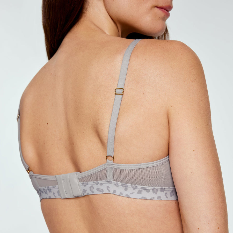 Limitless Wirefree Scoop Bra Slate Leo