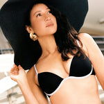 Scoop Underwire Bikini Top Ribbed Jet